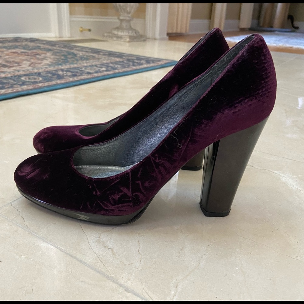 Burgundy Velvet Stuart Weitzman Heels